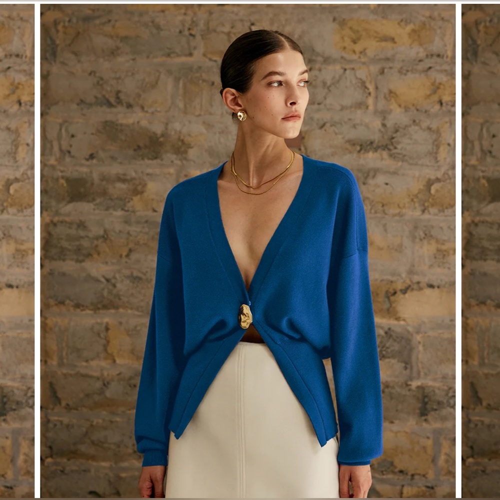 Commense Blue Lantern Sleeve Sweater — NTW